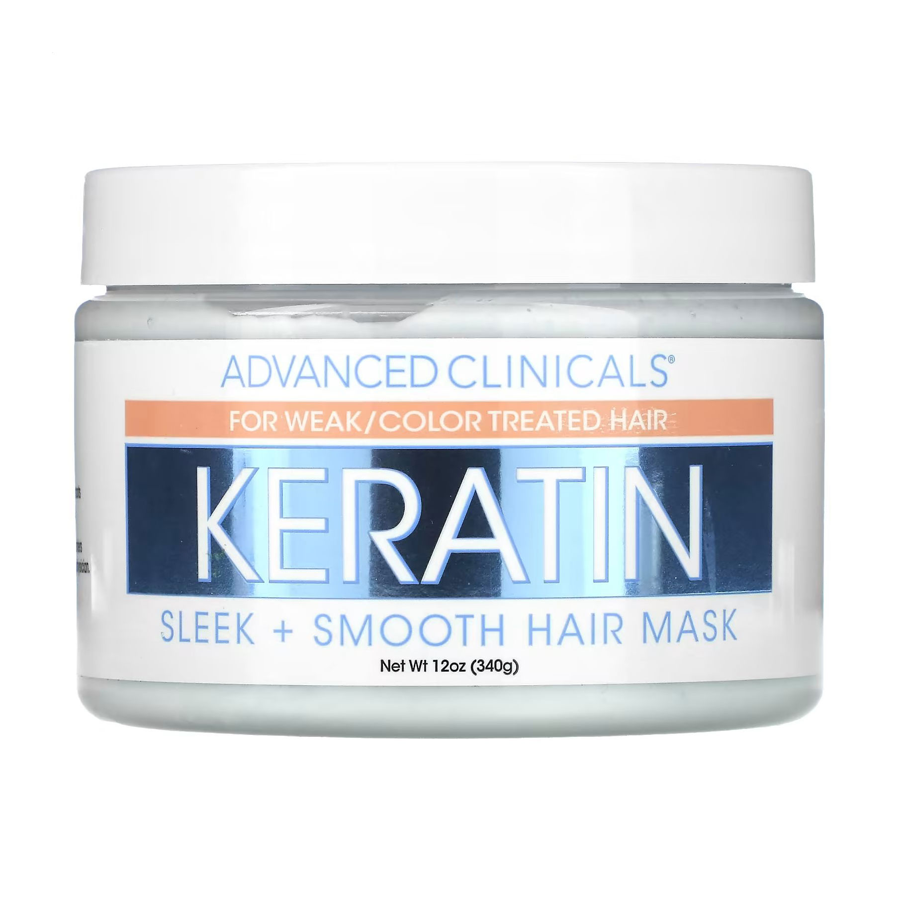 Маска для волосся Advanced Clinicals Keratin Sleek + Smooth Hair Mask, 340 г